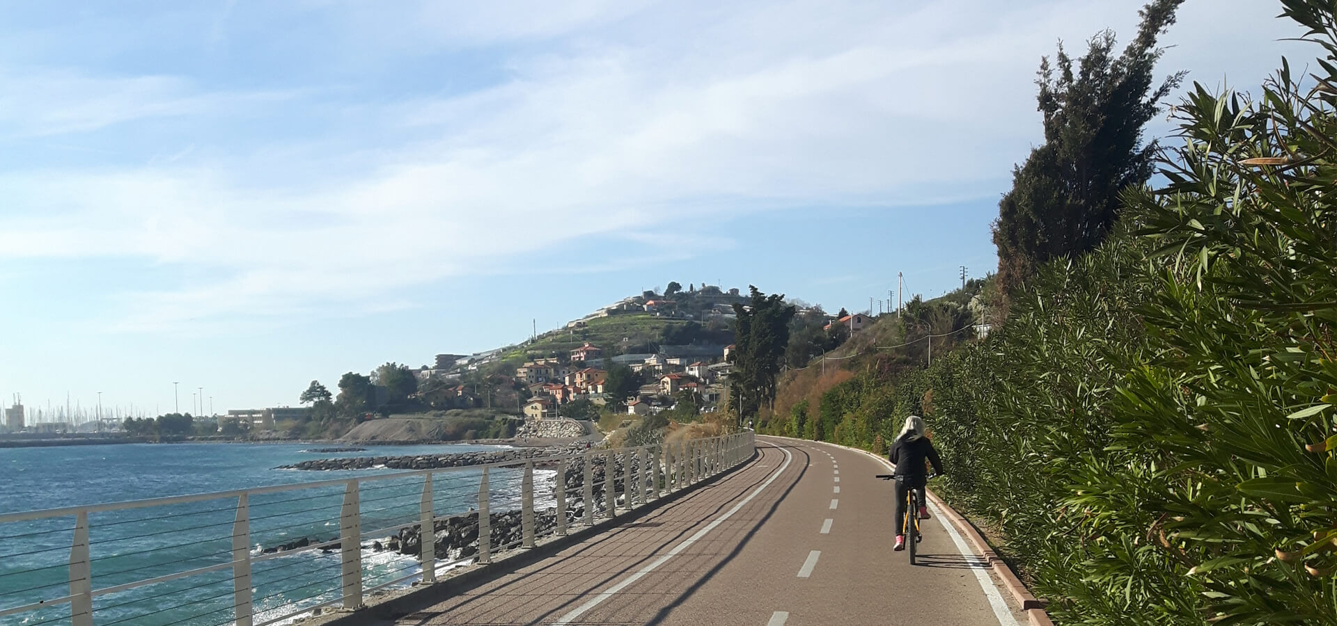 Ponente Ligure bike path from San Lorenzo al Mare to Ospedaletti